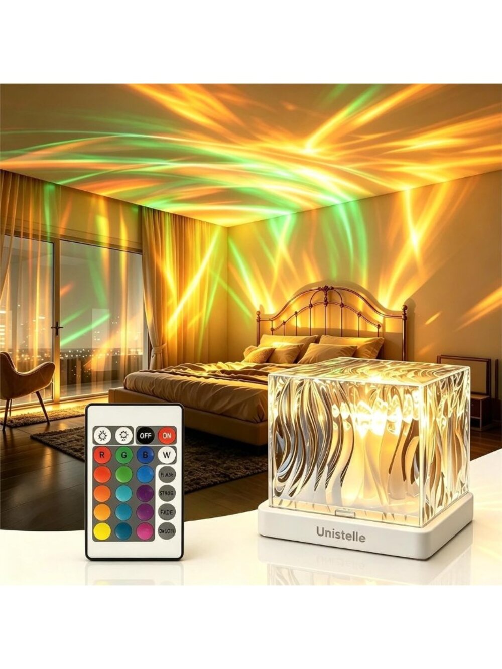 3-in-1 Sunset & Ocean Lamp Projector - 300 Mood Lighting Modes, Remote Control